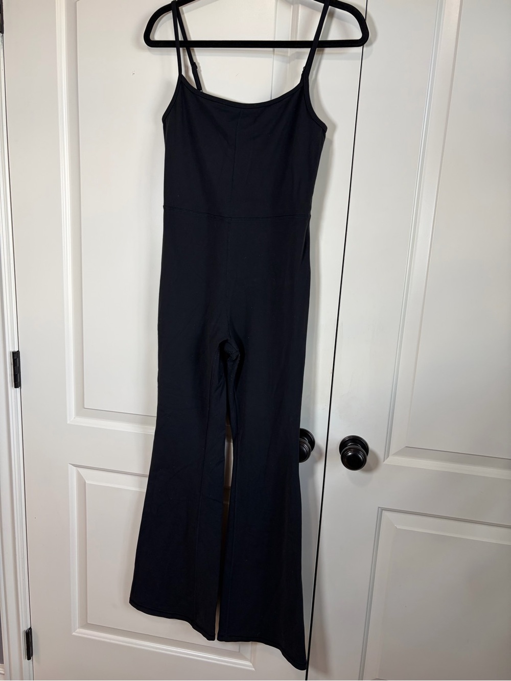 Aritzia Wilfred Free Freestyle Flare Jumpsuit Black Adjustable Straps - Picture 5 of 14